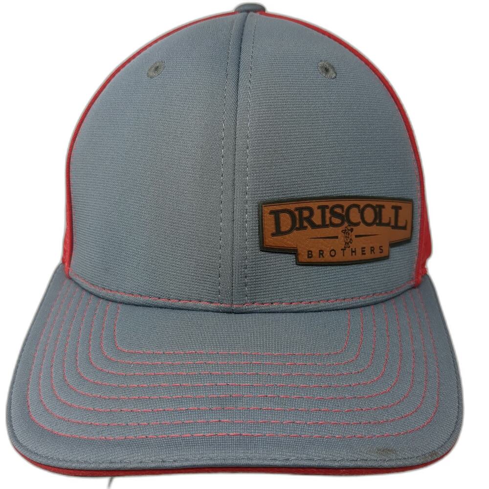 Richardson Baseball Cap Gray Red XL Driscoll Brothers Patch Mesh Back Fitted Hat